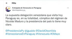 Embajador de Juan Guaidó descalificó “totalmente” a diputados venezolanos que visitaron Paraguay - Nacionales - ABC Color