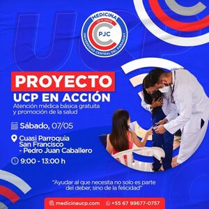 Proyecto UPC en Acción dará atención médica este sábado en la cuasi Parroquia San Francisco