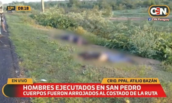 Hallan dos cadáveres al costado de la ruta en San Pedro