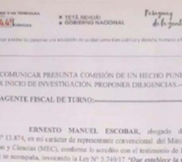 MEC presenta denuncia por supuesto abuso en colegio - Paraguay.com