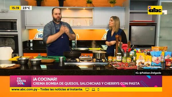 ¡A Cocinar! Crema bomba de quesos, salchichas y cherrys con pasta - Ensiestados - ABC Color