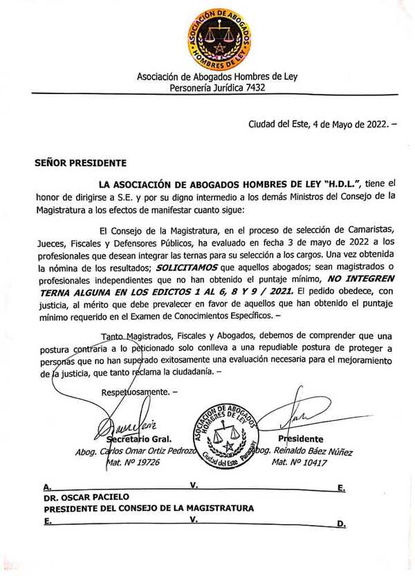 Gremialistas solicitan que magistrados aplazados no integren ternas para cargos - La Clave