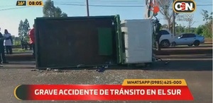 Vuelco de camión deja dos heridos en Encarnación