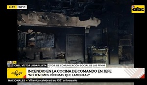 Incendio consume la cocina del Comando de las Fuerzas Militares