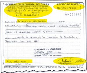 Gobernador del Guairá rindió uso  de los fondos covid con “autorrecibos” - Nacionales - ABC Color