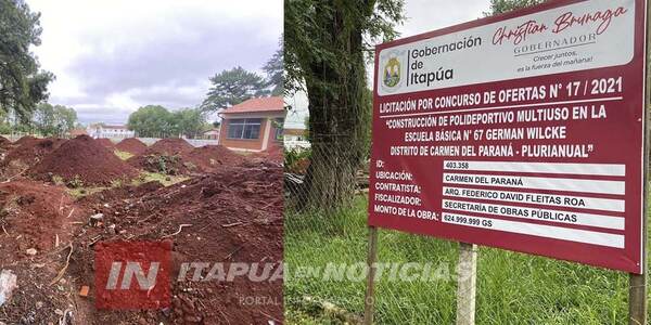 ESCUELA DE CARMEN DEL PARANÁ CONTARÁ CON NUEVO POLIDEPORTIVO