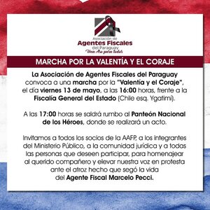 Fiscales anuncian marcha por la “Valentía y el Coraje” en memoria del fiscal Pecci - PDS RADIO