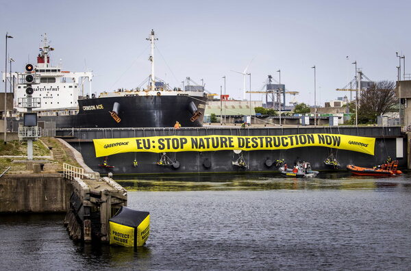 La Policía neerlandesa acaba con el bloqueo de Greenpeace a buque con soja de Brasil - MarketData