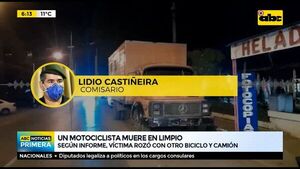 Motociclista murió en Limpio tras roces - ABC Noticias - ABC Color