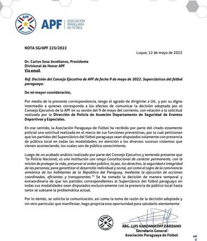 Versus / La APF anuncia que el superclásico local será sin público visitante - PARAGUAYPE.COM
