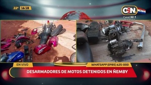 Desarmadores de motos detenidos en Ñemby - C9N