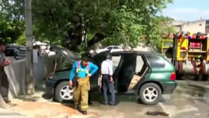 Camioneta se incendia en estacionamiento de supermercado en Sajonia