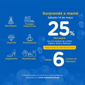 Regional agasaja a Mamá, con imperdibles promociones