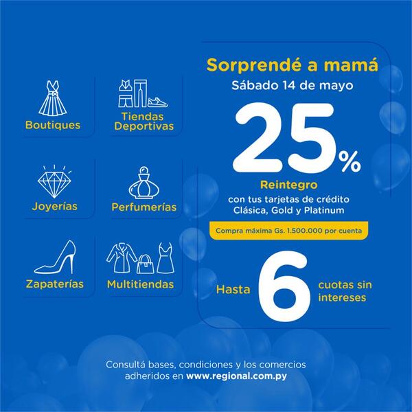 Regional agasaja a Mamá, con imperdibles promociones