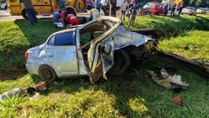 Choque de vehículos deja una mujer fallecida y cinco heridos en Itapúa