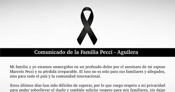 Comunicado de Claudia Aguilera tras la muerte de su esposo Marcelo Pecci