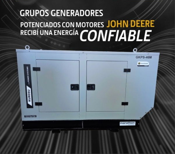 Grupos Generadores KUROSU POWER SYSTEM están potenciados con motores John Deere