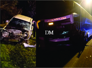 Bus «La Encarnacena» y una camioneta colisionaron en San Juan Bautista