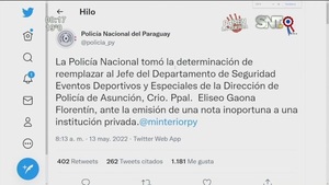 La Policía Nacional relevó de su cargo al jefe de eventos deportivos - SNT