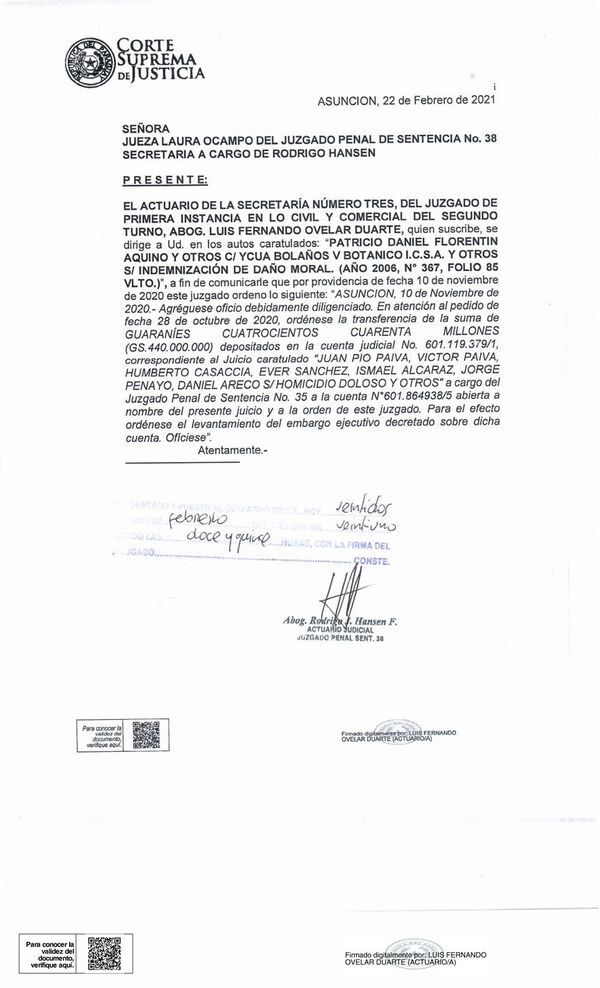 Víctimas del Ycuá llevan más de dos años intentando ejecutar sentencia - Nacionales - ABC Color