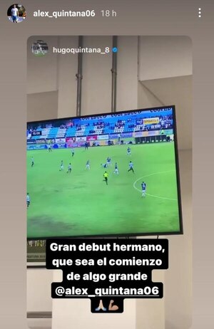 Versus / El mensaje de Hugo Quintana por el debut de su hermano, Alex, en Primera - PARAGUAYPE.COM
