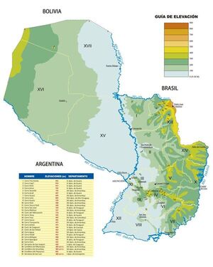 Mapa orográfico del Paraguay - Escolar - ABC Color