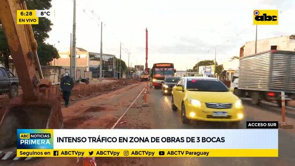 Intenso tráfico en zona de obras de Tres Bocas - ABC Noticias - ABC Color