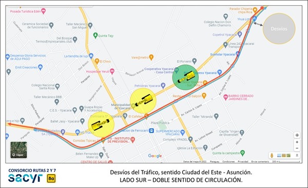 Diario HOY | Aplican nuevos desvíos provisorios para avance de obras en ruta PY02