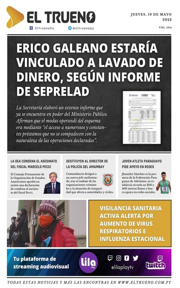 Portadas de este jueves 19 de mayo de 2022