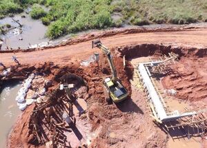 Canindeyú: 55% de ejecución tiene el puente de hormigón sobre el arroyo de Oro