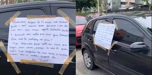 Diario HOY | Descubrió a su marido infiel y pegó un cartel por su auto: “Andá a vivir con ella”