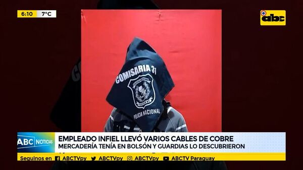 Empleado infiel llevó varios cables de cobre - ABC Noticias - ABC Color