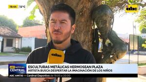 Esculturas metálicas hermosean plaza de Luque: Artista busca despertar la imaginación de los niños. - ABC Noticias - ABC Color