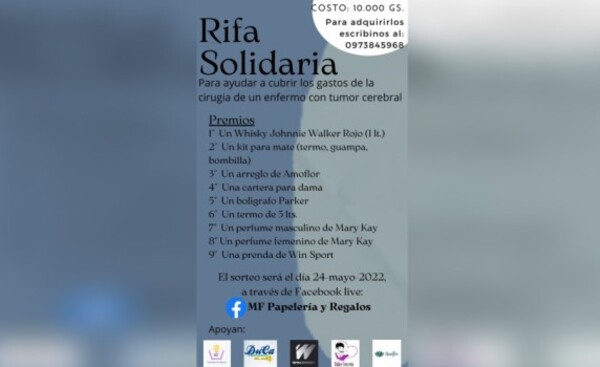 Organizan rifa solidaria en beneficio a una mujer con grave enfermedad