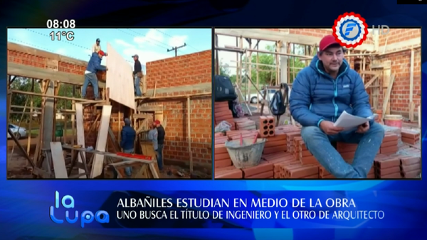 Albañiles luchan por superarse y estudian en medio de las obras