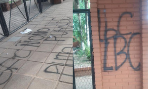 Rastros de patoterismo en muralla del Colegio Nacional - OviedoPress