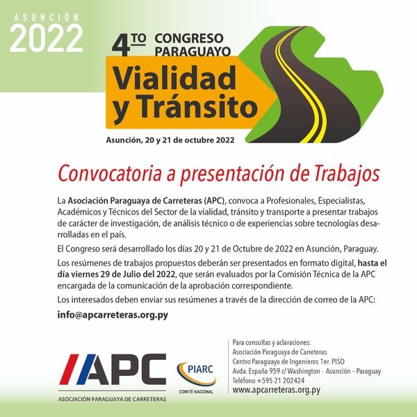 Organizan el Cuarto Congreso Paraguayo de vialidad y tránsito