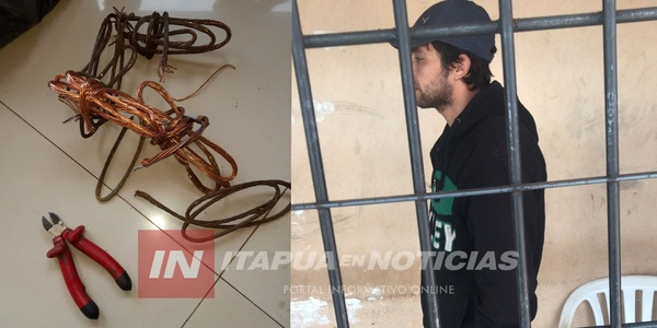 POLICÍAS RECUPERAN COBRE HURTADO Y APREHENDEN A UN HOMBRE