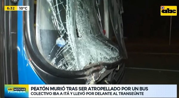 Hombre muere arrollado por bus en ruta