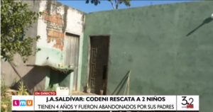 Rescatan a mellizos de 4 años abandonados en su propia casa en J. Augusto Saldívar