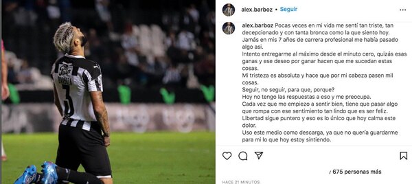 Versus / El descargo de Alexander Barboza tras su expulsión ante Nacional - PARAGUAYPE.COM