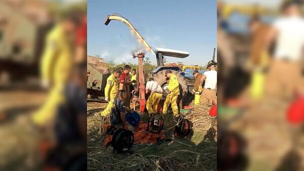 Cortaba pasto, la máquina le atrapó y le dejó sin pierna