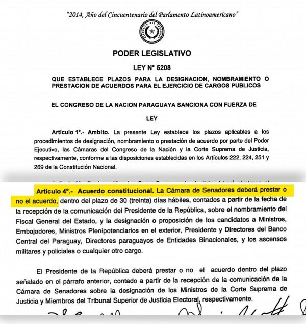 No hay antecedente de devolución de ternas - Nacionales - ABC Color