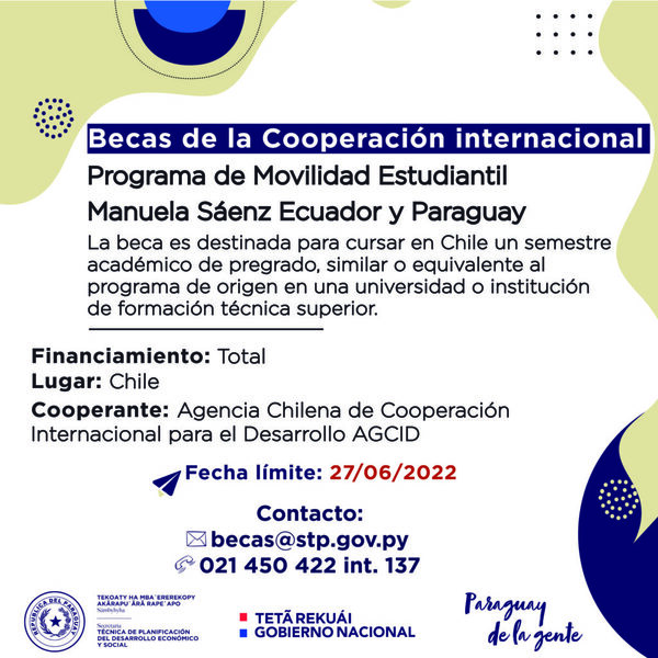 Agencia chilena de cooperación ofrece beca completa para programa de movilidad estudiantil - .::Agencia IP::.
