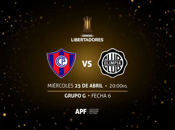 Cerro y Olimpia se juegan hoy la vida por un cupo en octavos de la Libertadores - .::Agencia IP::.