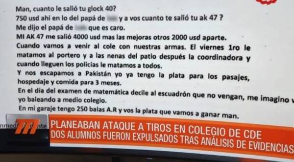 Crónica / Planeaban masacre en cole: "Primero le matamos al portero"