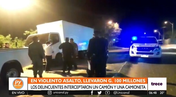 Asaltan camión cigarrillero y se llevan G. 100 millones