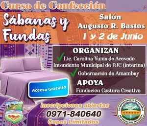 Gobernación prepara nuevo curso de confección de sábanas y fundas - Radio Imperio