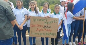 Pobladores de Paso Barreto exigen asfaltado 35 km