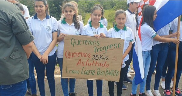 Pobladores de Paso Barreto exigen asfaltado 35 km
